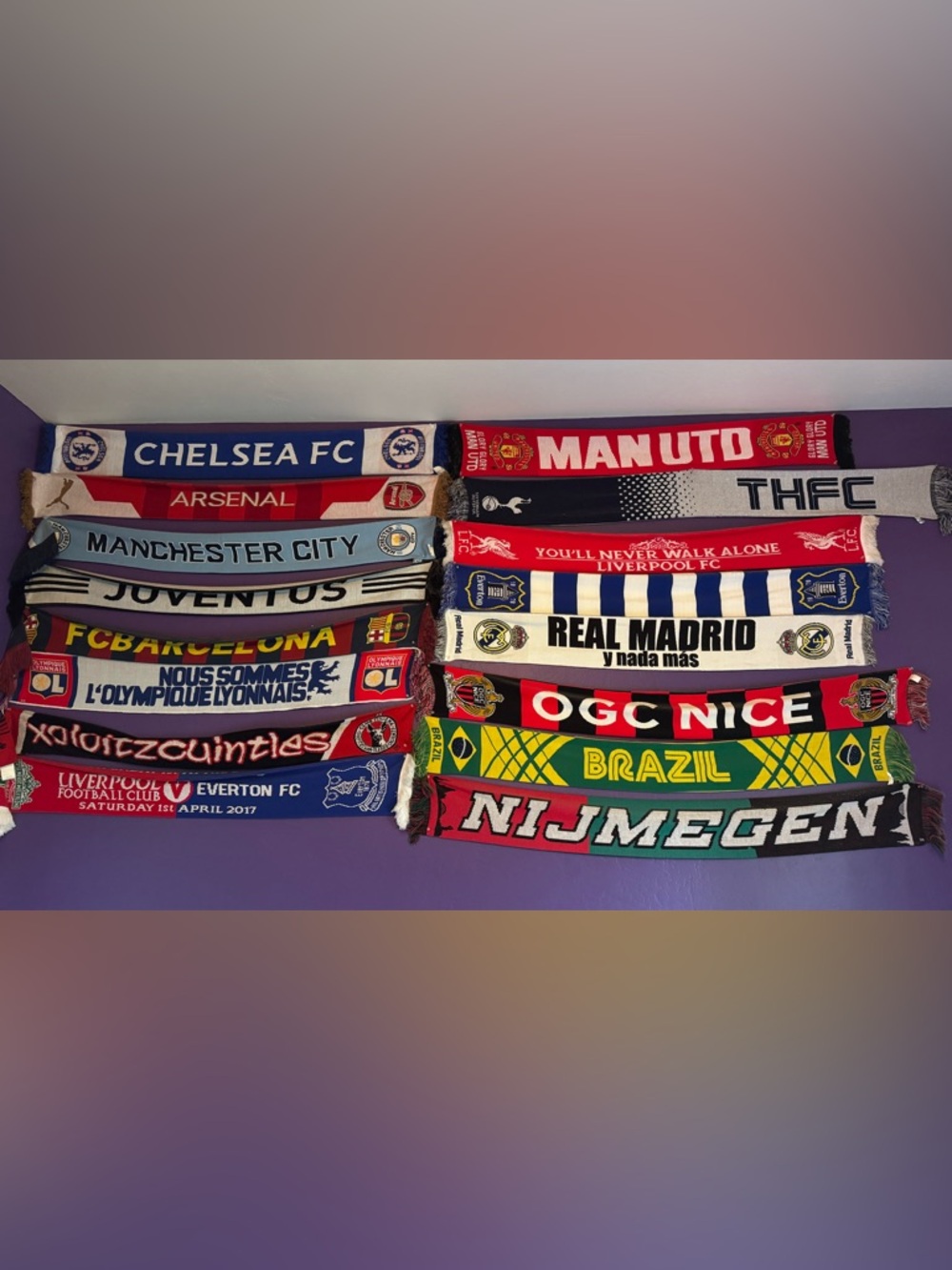 Assorted Soccer Club Scarves - Multi Color Fan Collection